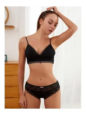 Lily Bianca Siyah Külot Dantelli Şeritli 1004 - Alternatif Görünüm