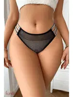 Siyah Külot File Simli Şerit Detaylı Siyah detay görünüm