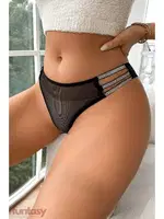 Siyah Külot File Simli Şerit Detaylı Siyah görsel 4