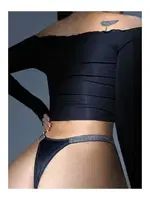 Siyah Külot Simli Şeritli 1026 Siyah görsel 4