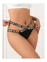 Siyah Külot Yüksek Bel Love Şık Özel Tasarım Siyah detay görünüm