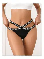 Siyah Külot Yüksek Bel Love Şık Özel Tasarım Siyah farklı açı