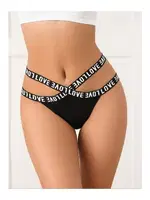 Siyah Külot Yüksek Bel Love Şık Özel Tasarım Siyah görsel 4