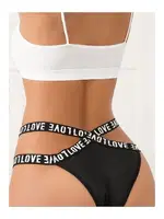 Siyah Külot Yüksek Bel Love Şık Özel Tasarım Siyah görsel 5