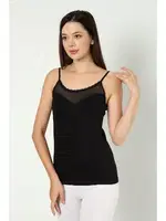 Siyah Likralı Tüllü İp Askılı Atlet Arma Yıldız 3367 - 2 ADET Siyah farklı açı