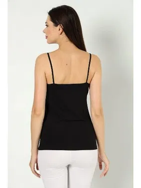 Arma Yıldız Siyah Likralı Tüllü İp Askılı Atlet Arma Yıldız 3367 - 2 ADET - Alternatif Görünüm