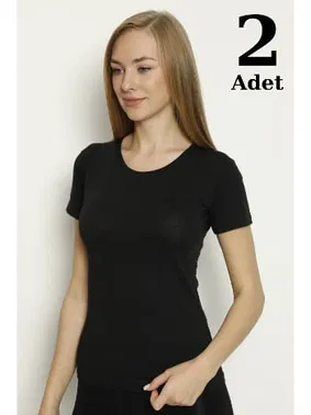 Arma Yıldız Siyah Likralı Yuvarlak Yaka Fanila 2li Paket Arma Yıldız 3358 - 2 ADET