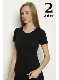 Arma Yıldız Siyah Likralı Yuvarlak Yaka Fanila 2li Paket Arma Yıldız 3358 - 2 ADET