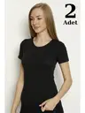 Siyah Likralı Yuvarlak Yaka Fanila 2li Paket Arma Yıldız 3358 - 2 ADET