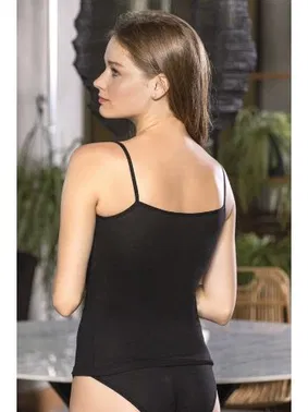 Gallipoli Siyah Pamuklu İnce Askılı Ayar Halkalı Atlet Gallipoli MGP11472 - Alternatif Görünüm