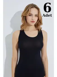 Arma Yıldız Siyah Ribana Geniş Askılı Atlet 6'lı Paket Arma Yıldız 3303 - 6 ADET