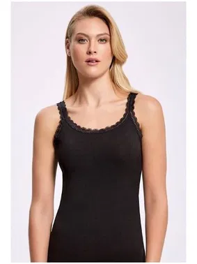 Arma Yıldız Siyah Ribana İnce Askı Dantelli Atlet 3lü Paket Arma Yıldız 3331 - 3 ADET - Alternatif Görünüm