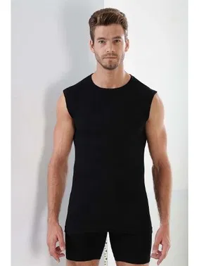 Arma Yıldız Siyah Ribana Yuvarlak Yaka Kolsuz Atlet Arma Yıldız 1110