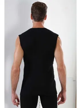 Arma Yıldız Siyah Ribana Yuvarlak Yaka Kolsuz Atlet Arma Yıldız 1110 - Alternatif Görünüm