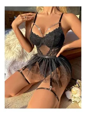 Ruselin Siyah Seksi Gecelik Takım Ruselin 2032 - Alternatif Görünüm