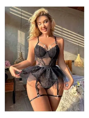 Ruselin Siyah Seksi Gecelik Takım Ruselin 2032