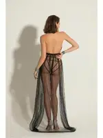 Siyah Simli Transparan Elbise String ve Bileklik Gallipoli MGP6062 detay görünüm