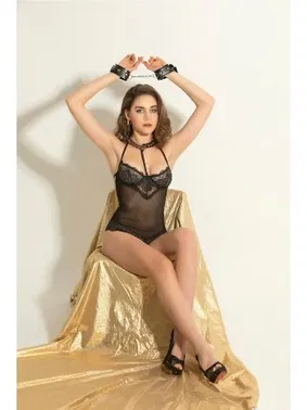 Gallipoli Siyah Transparan Badi ve Zincir Kolye Takım Gallipoli MGP6430