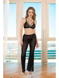 Real Passione Siyah Transparan İpli Fantezi Takım Real Passione P-10