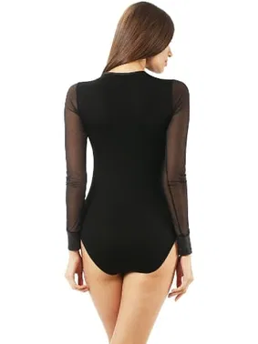 Özkan Siyah Viskon Uzun Kollu Yuvarlak Yaka Tül Çıtçıtlı Body Özkan 22957 - Alternatif Görünüm