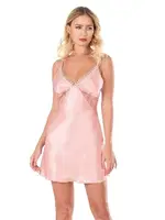 Somon Kısa Saten Gecelik Ahu Primoda 8125 Somon