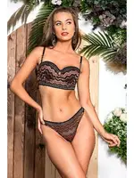 Straplez Bralet Sütyen String Takım Siyah Gallipoli MGP31892