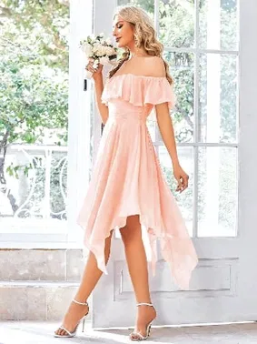 Pink Night Straplez Madonna Yaka Uzun Kadın Seksi Elbise Pink Night 5587 - Alternatif Görünüm