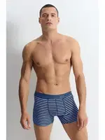 Stripes Strech Cotton Erkek Boxer Wooster W-070 - 3 Adet Mavi