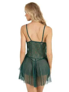 Ahu Lingerie Su Yeşili Kısa Tül Gecelik Ahu Primoda 4216 - Alternatif Görünüm