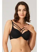 Balenli Desteksiz Dolgusuz Askıları Çıkabilen Yaka Detaylı T-Shirt Sütyeni Anıl 3772 Siyah