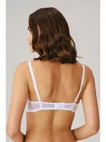 Balenli Desteksiz Dolgusuz Askıları Çıkabilen Yaka Detaylı T-Shirt Sütyeni Anıl 3772 Beyaz görsel 4