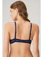 Balenli Destekli Dolgulu Askıları Çıkabilen Yaka Detaylı T-Shirt Sütyeni Anıl 3773 Lacivert görsel 5