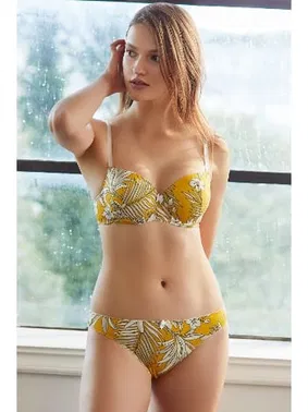 Anıl Viskon Balenli Destekli Dolgulu Çiçek Baskılı Sütyen ve Slip Takım Anıl 4196