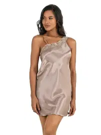 Ahu Lingerie Taş Kısa Saten Kadın Gecelik Ahu Primoda 8228