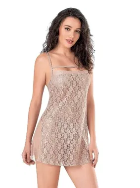 Ahu Lingerie Taş Kısa Tül Seksi Gecelik Ahu Primoda 4146