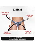 Tasarım Siyah Erkek Slip (Dijital Baskılı)  Darkzone DZN6066 farklı açı