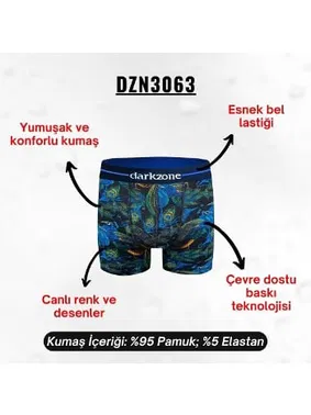 Darkzone Tavuskuşu Desenli Erkek Boxer (Dijital Desenli) Darkzone DZN3063 - Alternatif Görünüm