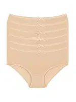 Ten 6'lı Paket Bambu Kadın Bato Külot Yıldız 3923 Ten