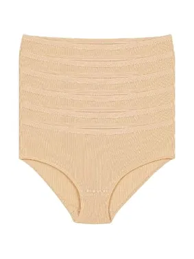 Yıldız Çamaşır Ten 6'lı Paket Pamuklu Çizgili Kadın Bato Külot Yıldız 3586