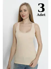 Arma Yıldız Ten Rengi Kalın Askılı Dantelli Atlet 3lü Paket Arma Yıldız 3363 - 3 ADET