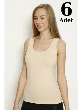 Arma Yıldız Ten Renk Ribana Geniş Askı Atlet 6lı Paket Arma Yıldız 3303 - 6 ADET