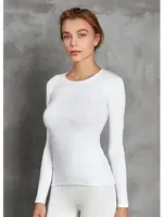 Termal Uzun Kollu Kadın Bisiklet Yaka T-Shirt Doreanse 8573 Ekru