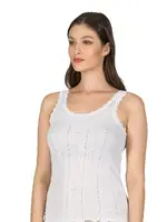 Transferli Ribana Esnek Yumuşak Kalın Askılı Kadın Atlet Özkan 23493  Beyaz görsel 18