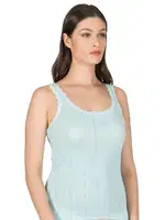 Transferli Ribana Esnek Yumuşak Kalın Askılı Kadın Atlet Özkan 23493  Yeşil görsel 7