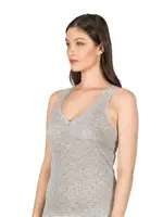 Transferli Ribana Jakarli Esnek Kalın Askılı Düğmeli Kadın Pamuklu Atlet Özkan 24202  Gri görsel 10