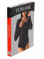 Transparan Bisiklet Yaka Uzun Kollu Kadın Body Doreanse 12402 Siyah farklı açı