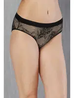 Transparan Dantelli Kadın Külot Slip Doreanse 7140 Siyah