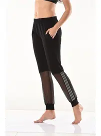 Derya Kurşun Şeritli Transparan Kadın Cepli Eşofman Altı Derya Kurşun DE09