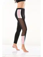 Yanları Transparan Şeritli Kadın Tayt Derya Kurşun 0584 Siyah detay görünüm