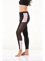 Yanları Transparan Şeritli Kadın Tayt Derya Kurşun 0584 Siyah görsel 4